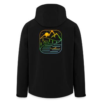 Kayak Outdoor Sport Rowing Paddling Canoe Design - Men’s Recycled Softshell Jacket by Stanley/Stella - black - Back - AI Model Male 185 light (185cm)