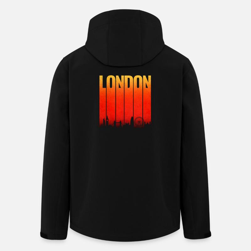 LONDON Skyline Gradient Bars - Men’s Recycled Softshell Jacket by Stanley/Stella - black