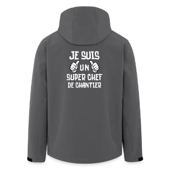 chantier, chef de chantier - Veste softshell homme en polyester recyclé Stanley/Stella - charbon - Dos - AI Model Male 185 light (185cm)