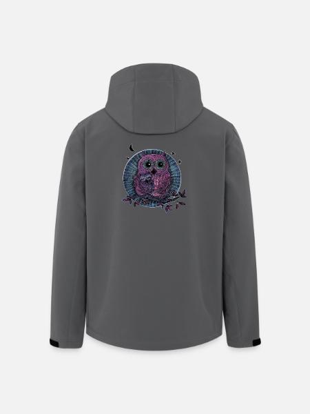 Eulen Mama Kind - Recycelte Männer Softshell-Jacke von Stanley/Stella - Schwarz