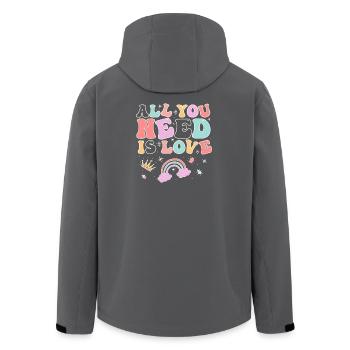 Tout ce dont tu as besoin, c’est d’amour arc-en-ciel - Veste softshell homme en polyester recyclé Stanley/Stella - charbon - Dos - AI Model Male 185 light (185cm)