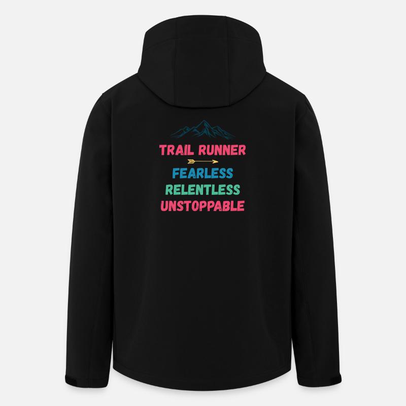 Trail Runner - Furchtlos. Unerbittlich. Unaufhaltsam. - Recycelte Männer Softshell-Jacke von Stanley/Stella - Schwarz
