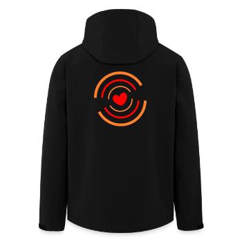 Rouge cœur avec rayures - Veste softshell homme en polyester recyclé Stanley/Stella - noir - Dos - AI Model Male 185 light (185cm)
