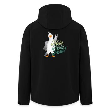 moin, Norddeutscher Gruss, hallo auf Norddeutsch - Recycelte Männer Softshell-Jacke von Stanley/Stella - Schwarz - Hinten - AI Model Male 185 light (185cm)