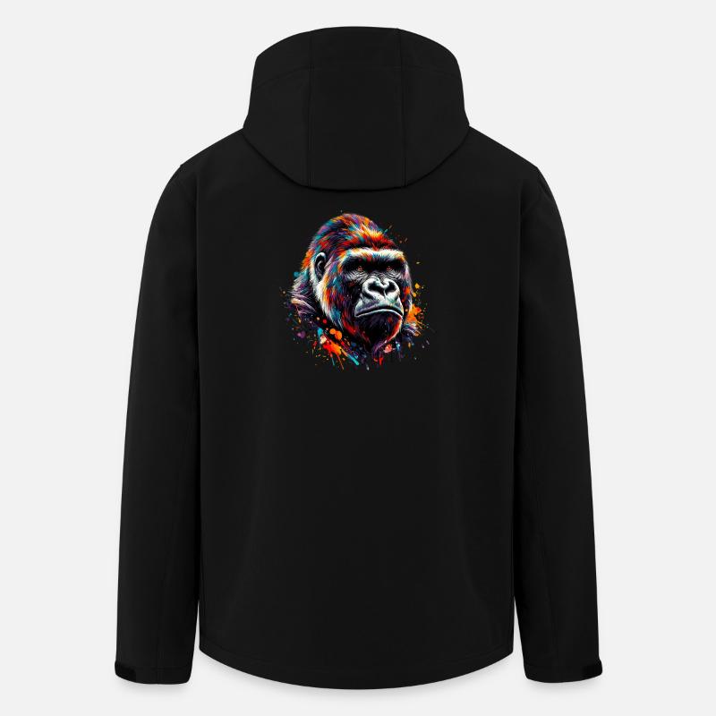 Gorilla - Recycelte Männer Softshell-Jacke von Stanley/Stella - Schwarz