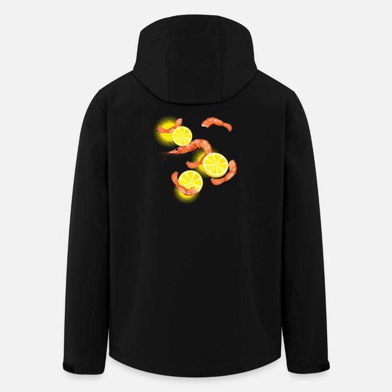 Garnelen oder Shrimps mit Zitronen Scheiben - Recycelte Männer Softshell-Jacke von Stanley/Stella - Schwarz