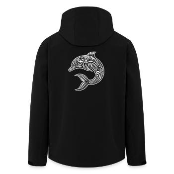 Plongeur Maori de la tribu des dauphins amoureux de la mer - Veste softshell homme en polyester recyclé Stanley/Stella - noir - Dos - AI Model Male 185 light (185cm)