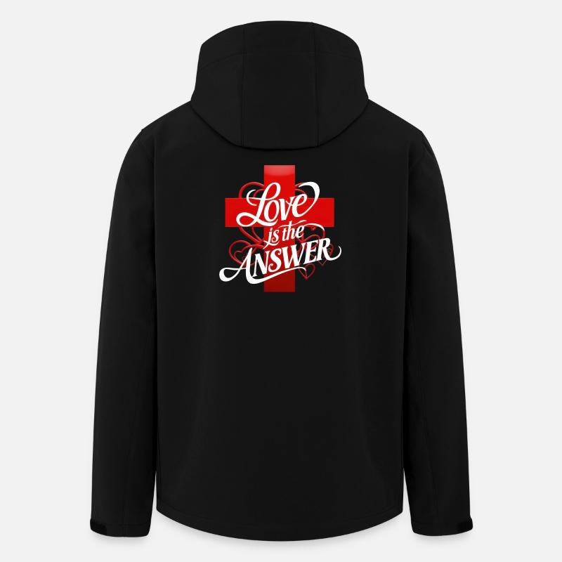L’amour est la réponse Lettrage - Veste softshell homme en polyester recyclé Stanley/Stella - noir