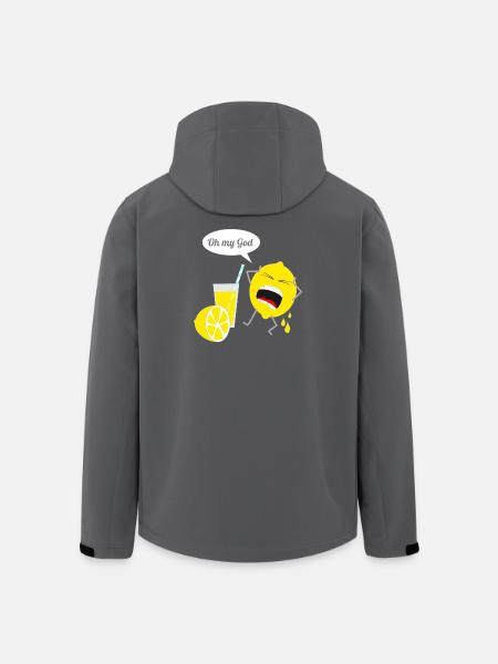 Funny lemon design - Men’s Recycled Softshell Jacket by Stanley/Stella - black