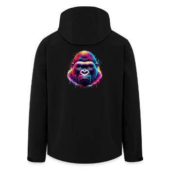 Gorilla - Recycelte Männer Softshell-Jacke von Stanley/Stella - Schwarz - Hinten - AI Model Male 185 light (185cm)