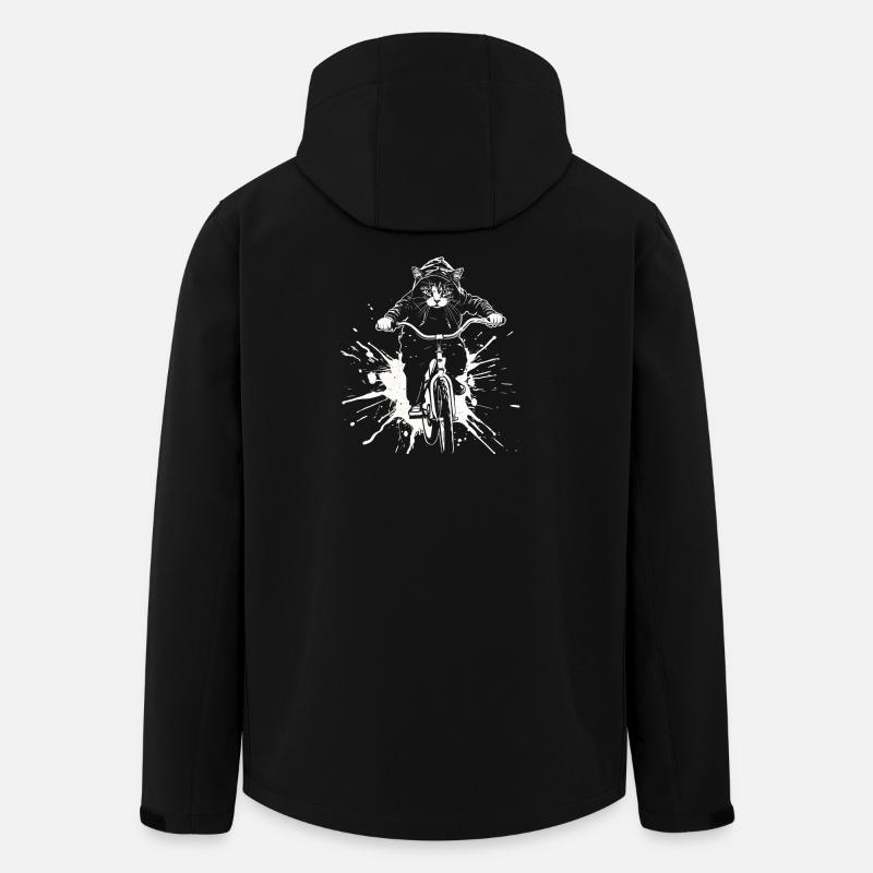 Radfahrende Katze - Recycelte Männer Softshell-Jacke von Stanley/Stella - Schwarz