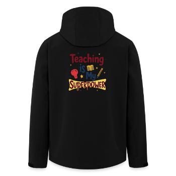 L’enseignement est mon superpouvoir - Veste softshell homme en polyester recyclé Stanley/Stella - noir - Dos - AI Model Male 185 light (185cm)