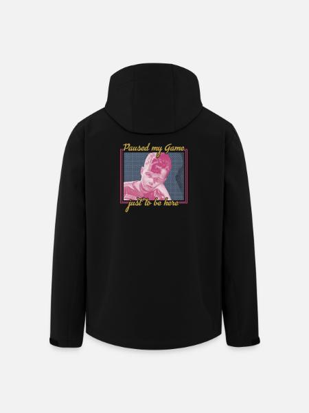 Paused My Game – Retro Gamer Vibes - Men’s Recycled Softshell Jacket by Stanley/Stella - black