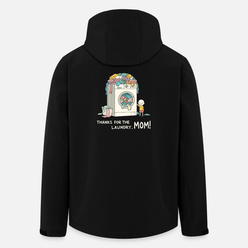 Merci pour la lessive, maman ! - Veste softshell homme en polyester recyclé Stanley/Stella - noir