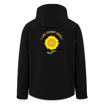 Tournesol souriant avec inscription - Veste softshell homme en polyester recyclé Stanley/Stella - noir - Dos - AI Model Male 185 light (185cm)