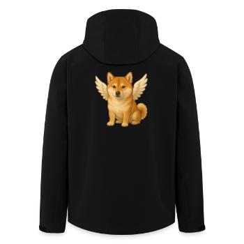 Süßer Shiba Inu Engel Cartoon Zufrieden Hunde - Recycelte Männer Softshell-Jacke von Stanley/Stella - Schwarz - Hinten - AI Model Male 185 light (185cm)