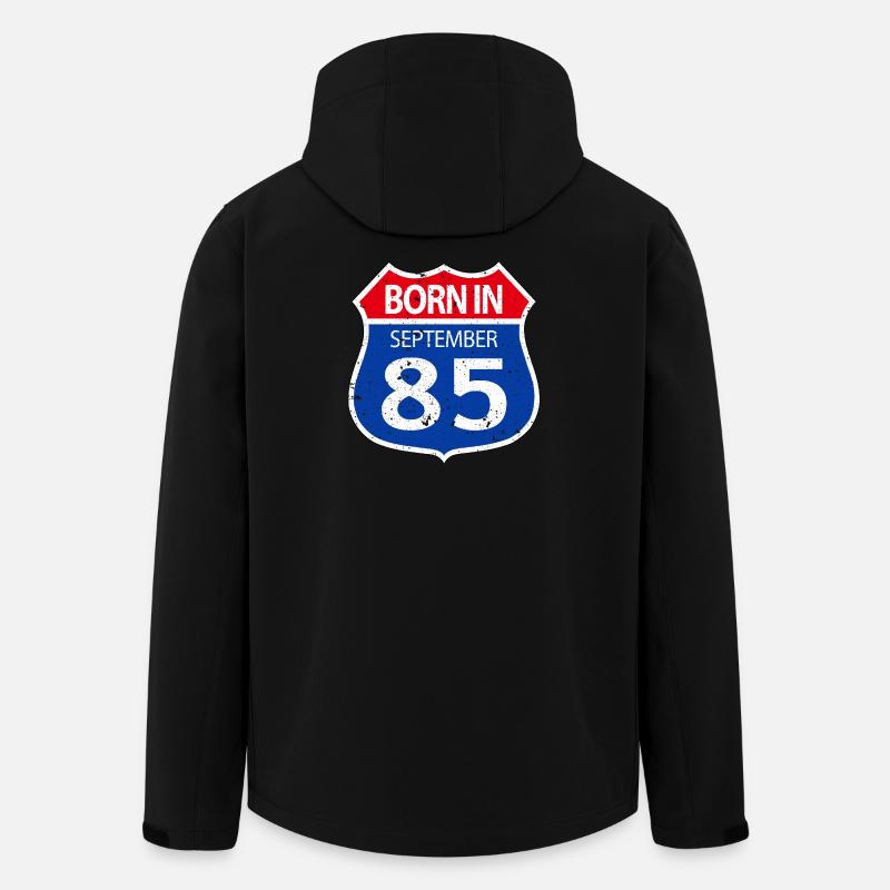 Né_en_septembre_85 - Veste softshell homme en polyester recyclé Stanley/Stella - noir