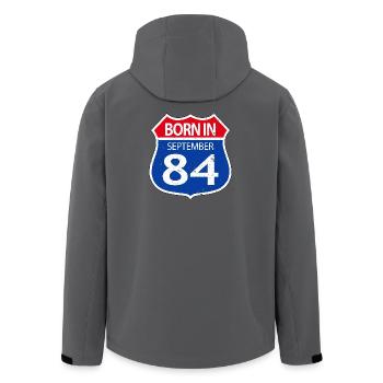 Born_in_September_84 - Veste softshell homme en polyester recyclé Stanley/Stella - charbon - Dos - AI Model Male 185 light (185cm)