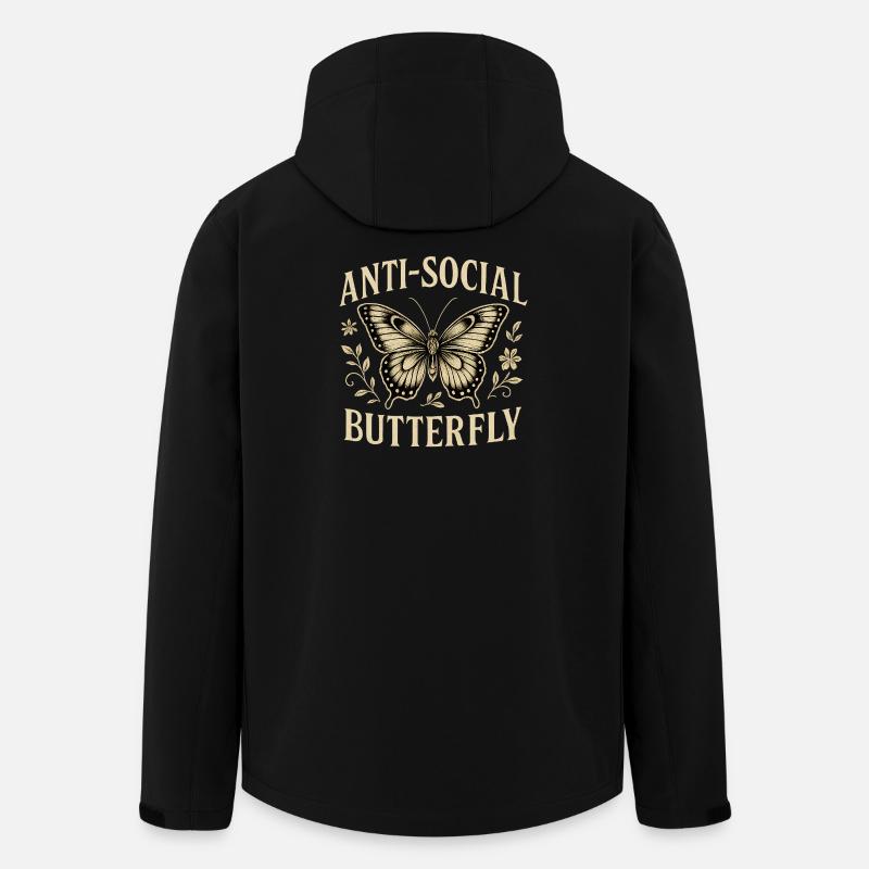 Antisoziale Schmetterlings-treue Illustration - Recycelte Männer Softshell-Jacke von Stanley/Stella - Schwarz