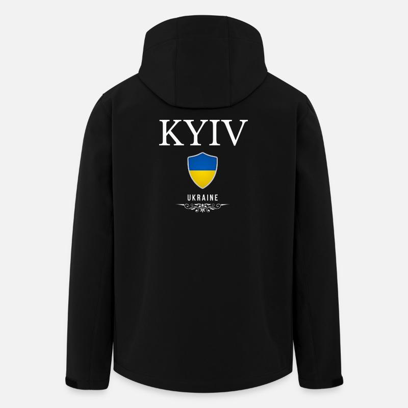 Kiev elegant design, Ukrainian pride - Men’s Recycled Softshell Jacket by Stanley/Stella - black