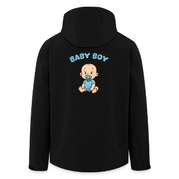 Imprimé Bébé Garçon Mignon - Veste softshell homme en polyester recyclé Stanley/Stella - noir - Dos - AI Model Male 185 light (185cm)
