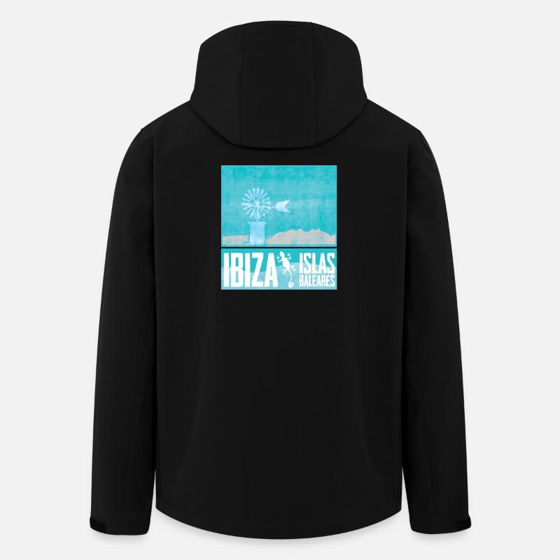Ibiza Windmühlen Design - Recycelte Männer Softshell-Jacke von Stanley/Stella - Schwarz