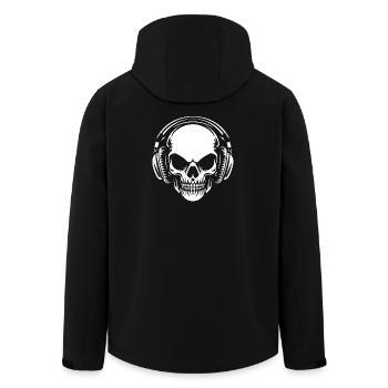 Crâne avec casque - Veste softshell homme en polyester recyclé Stanley/Stella - noir - Dos - AI Model Male 185 light (185cm)