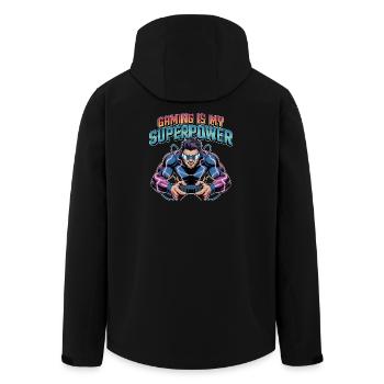 Gaming is my Superpower - Men’s Recycled Softshell Jacket by Stanley/Stella - black - Back - AI Model Male 185 light (185cm)