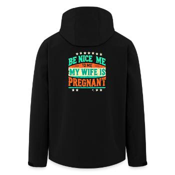 Sei nett zu mir Meine Frau Ist Schwanger, Lustig Neuer Vater - Recycelte Männer Softshell-Jacke von Stanley/Stella - Schwarz - Hinten - AI Model Male 185 light (185cm)