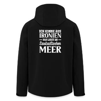 Je viens des ironies – Mer sarcastique - Veste softshell homme en polyester recyclé Stanley/Stella - noir - Dos - AI Model Male 185 light (185cm)