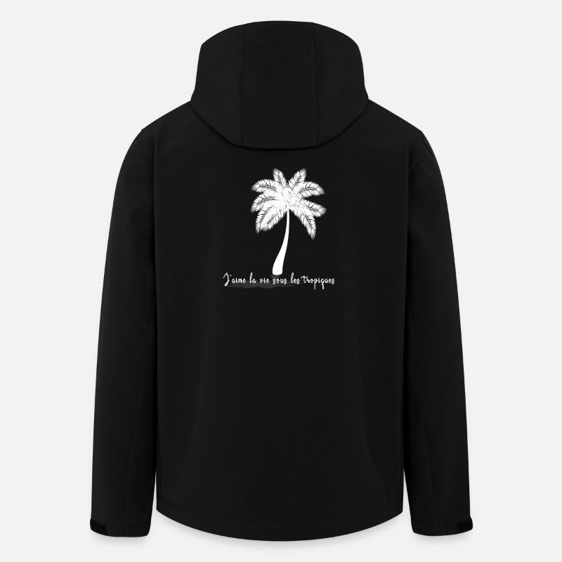 Tropical Silhouette Palm - Men’s Recycled Softshell Jacket by Stanley/Stella - black