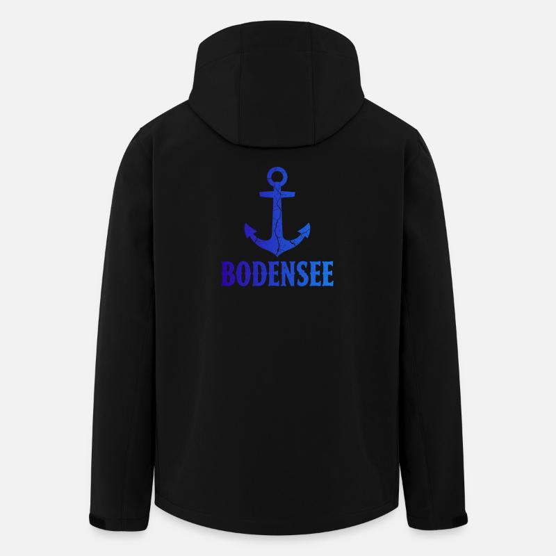 Anker Bodensee Urlaub Schiff - Recycelte Männer Softshell-Jacke von Stanley/Stella - Schwarz