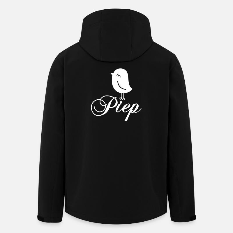 Spatz Piep – Piepmatz Vogel Cartoon Motiv - Recycelte Männer Softshell-Jacke von Stanley/Stella - Schwarz