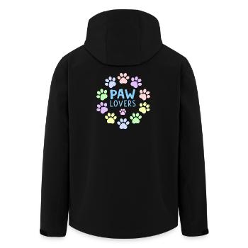 PAW LOVERS Blaue Pastell-Pfoten - Recycelte Männer Softshell-Jacke von Stanley/Stella - Schwarz - Hinten - AI Model Male 185 light (185cm)