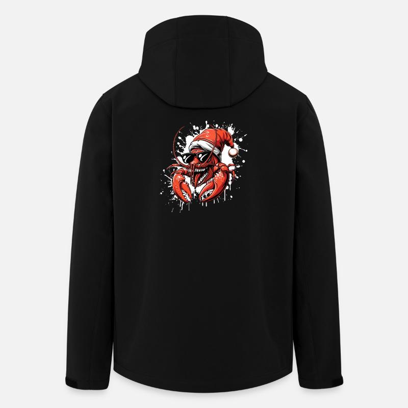 Lobster Crab Christmas Funny - Men’s Recycled Softshell Jacket by Stanley/Stella - black