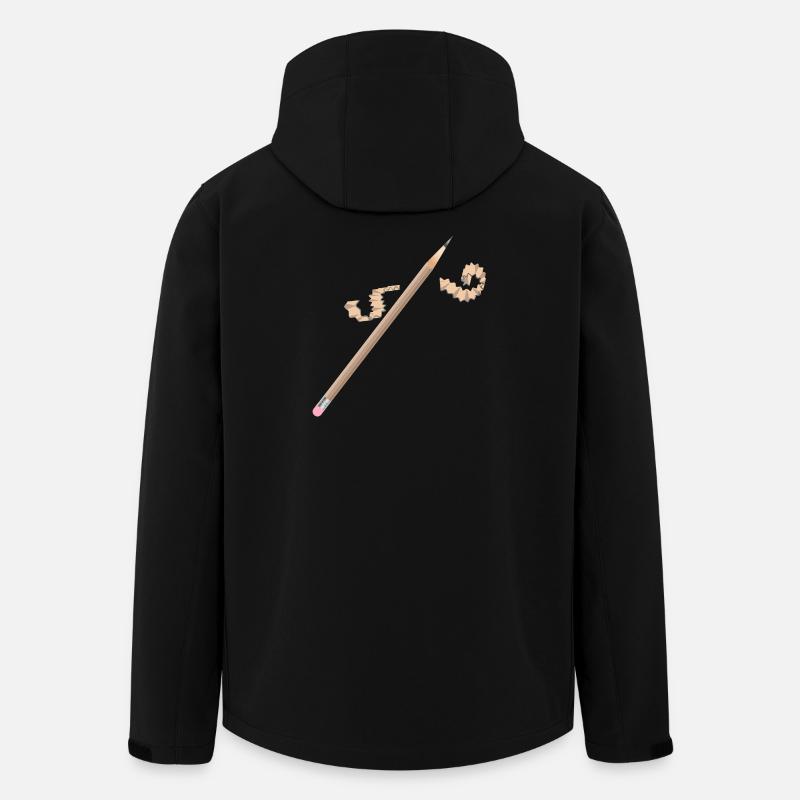 Pencil with Eraser – Creative Drawing Motif - Men’s Recycled Softshell Jacket by Stanley/Stella - black