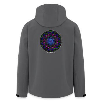 Fractal Evolution Experience Kaleidoskop Mandala - Recycelte Männer Softshell-Jacke von Stanley/Stella - Anthrazit - Hinten - AI Model Male 185 light (185cm)