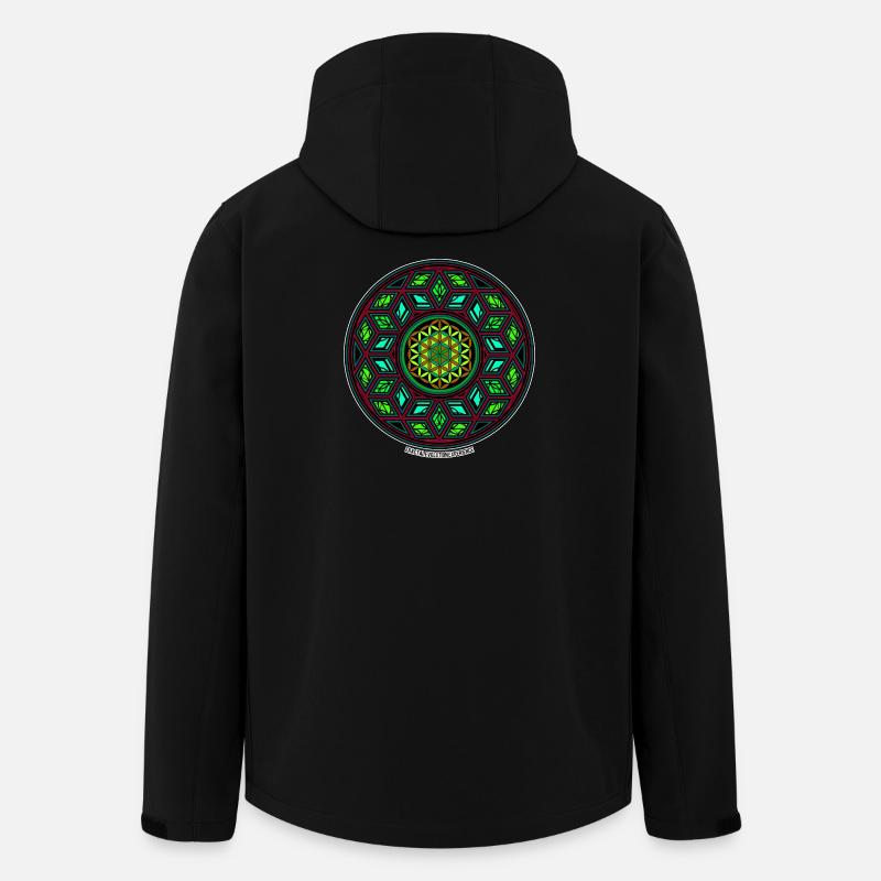 Fractal Evolution Kaleidoskop Mandala Muster Yoga - Recycelte Männer Softshell-Jacke von Stanley/Stella - Schwarz
