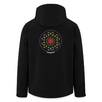 Fractal Evolution Festivalwear Mandala Kaléidoscope - Veste softshell homme en polyester recyclé Stanley/Stella - noir - Dos - AI Model Male 185 light (185cm)