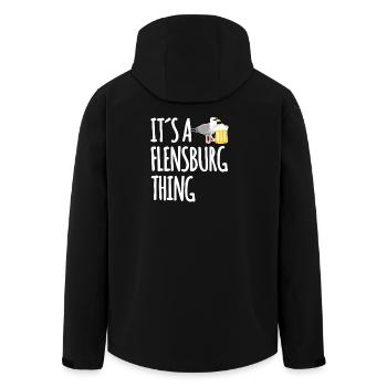 It's A Flensburg Thing - Men’s Recycled Softshell Jacket by Stanley/Stella - black - Back - AI Model Male 185 light (185cm)