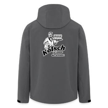 Kölsch – Is always the answer Design - Men’s Recycled Softshell Jacket by Stanley/Stella - anthracite - Back - AI Model Male 185 light (185cm)