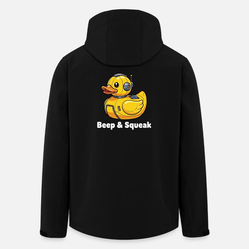 Beep & Squeak Roboter-Ente - Recycelte Männer Softshell-Jacke von Stanley/Stella - Schwarz