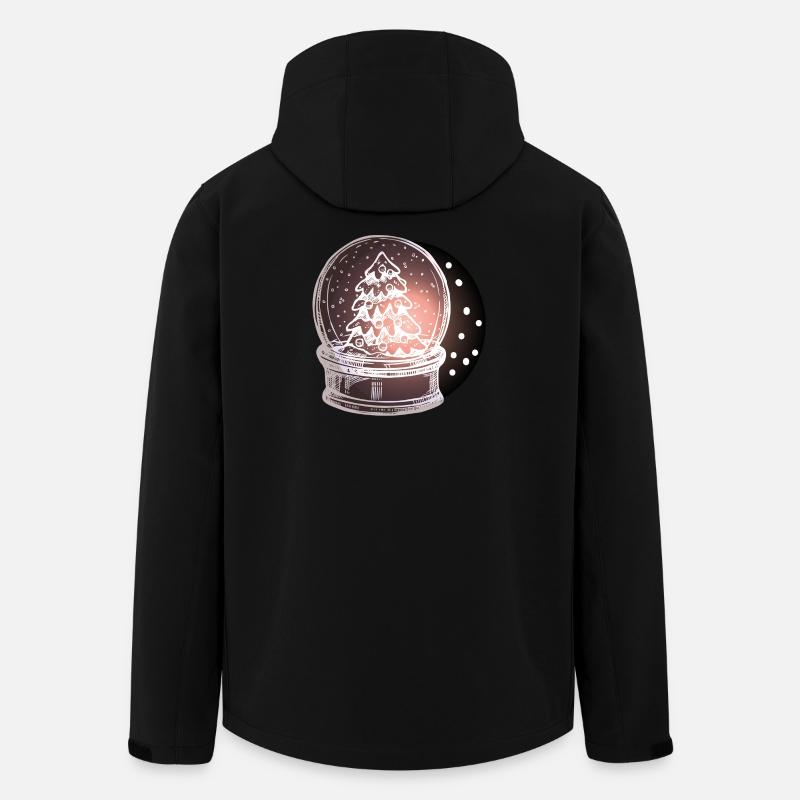 Sapin de Noël boule à neige - Veste softshell homme en polyester recyclé Stanley/Stella - noir