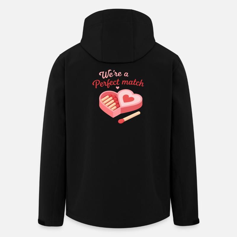 Perfekt passendes Herz-Bonbon-Liebesdesign - Recycelte Männer Softshell-Jacke von Stanley/Stella - Schwarz