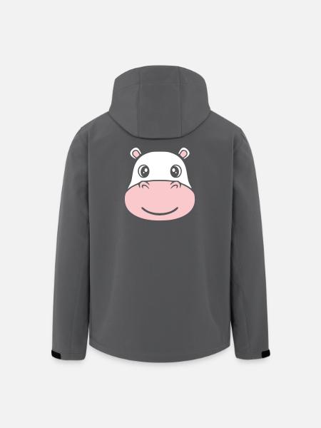 Hippopotamus Head Face Mask Smile - Men’s Recycled Softshell Jacket by Stanley/Stella - black