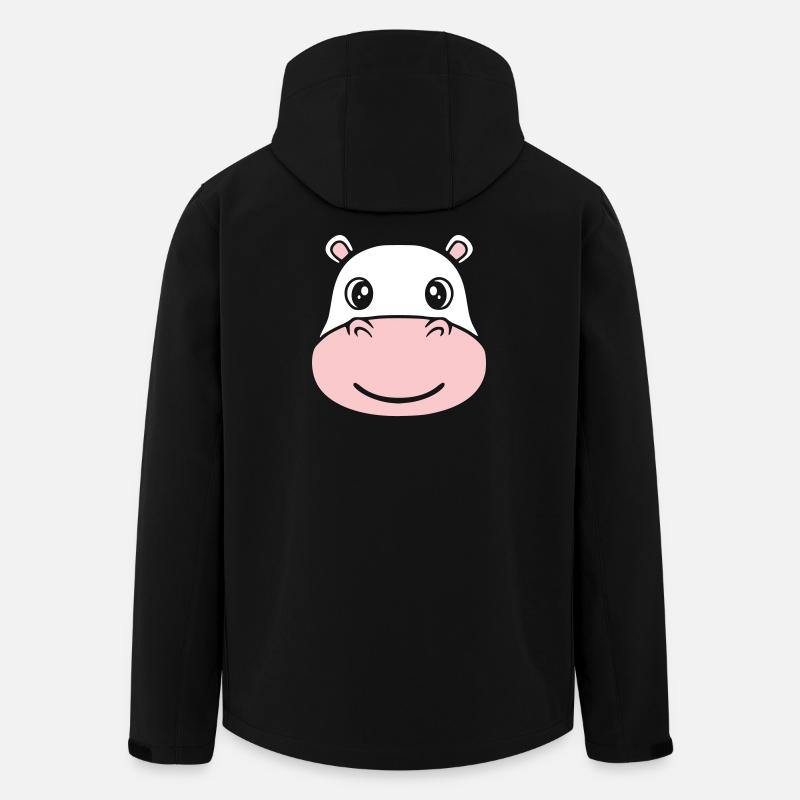 Hippopotamus Head Face Mask Smile - Men’s Recycled Softshell Jacket by Stanley/Stella - black