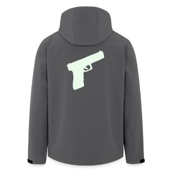 Pistole Waffe - Recycelte Männer Softshell-Jacke von Stanley/Stella - Schwarz - Hinten - AI Model Male 185 light (185cm)
