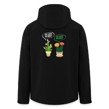 Plant Lover Plants Succulent Flower Love - Men’s Recycled Softshell Jacket by Stanley/Stella - black - Back - AI Model Male 185 light (185cm)