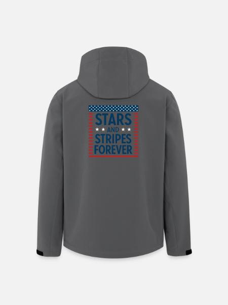Forever Stars and Stripes - Men’s Recycled Softshell Jacket by Stanley/Stella - black