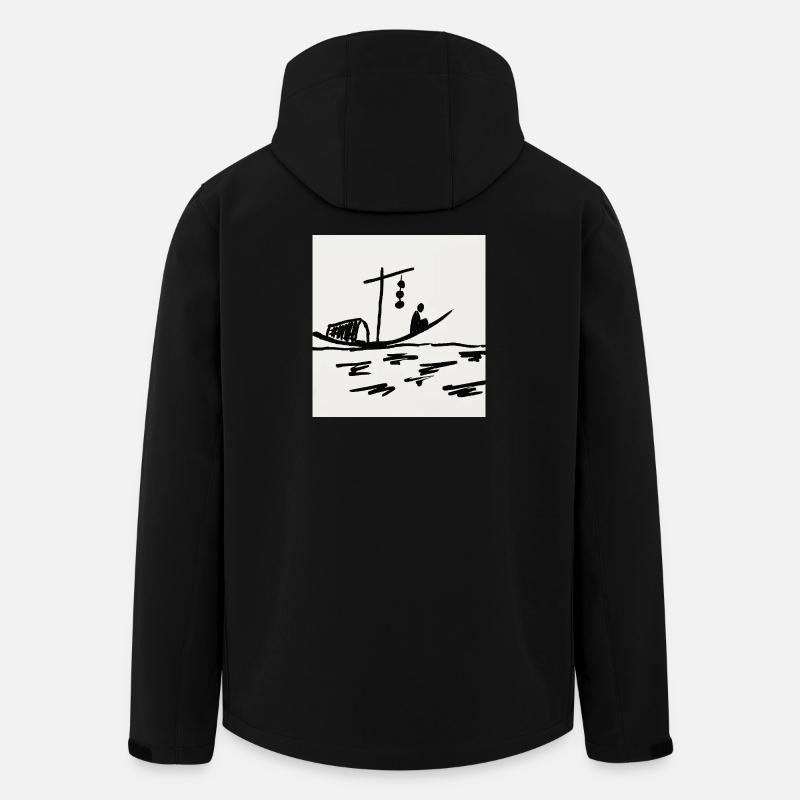 Night boat on the river - Men’s Recycled Softshell Jacket by Stanley/Stella - black